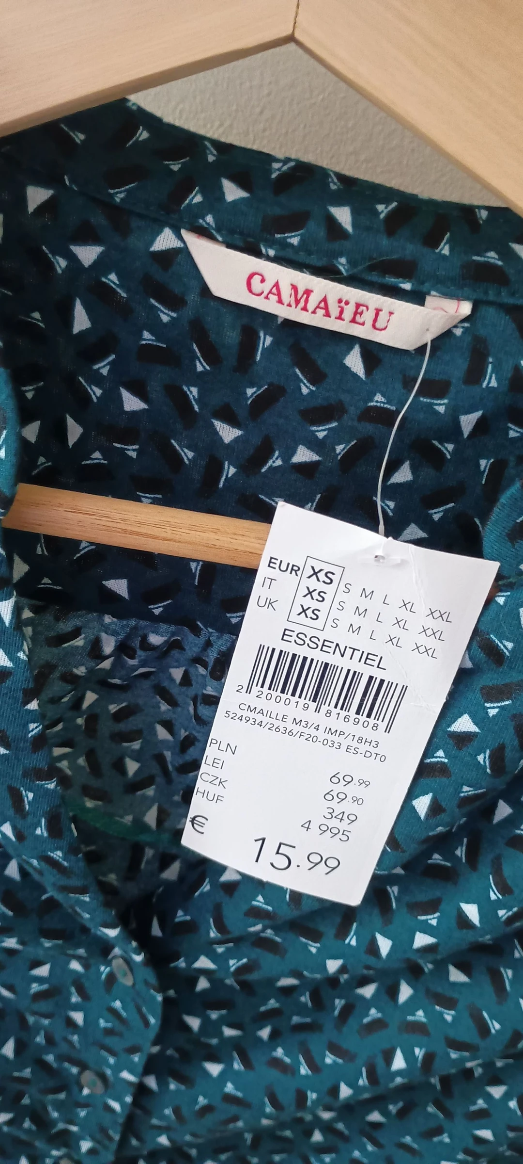 💥 Camaïeu, blusa verde-escura, tamanho XS, nova com etiqueta – photo 3